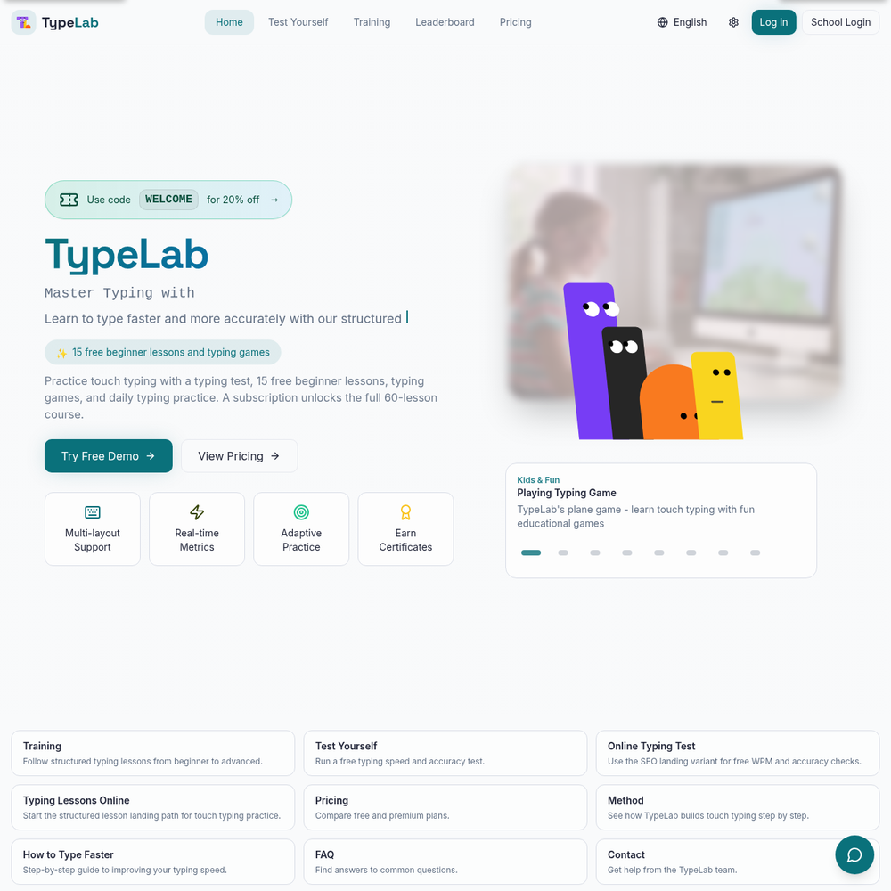 TypeLab website screenshot TypeLab website screenshot