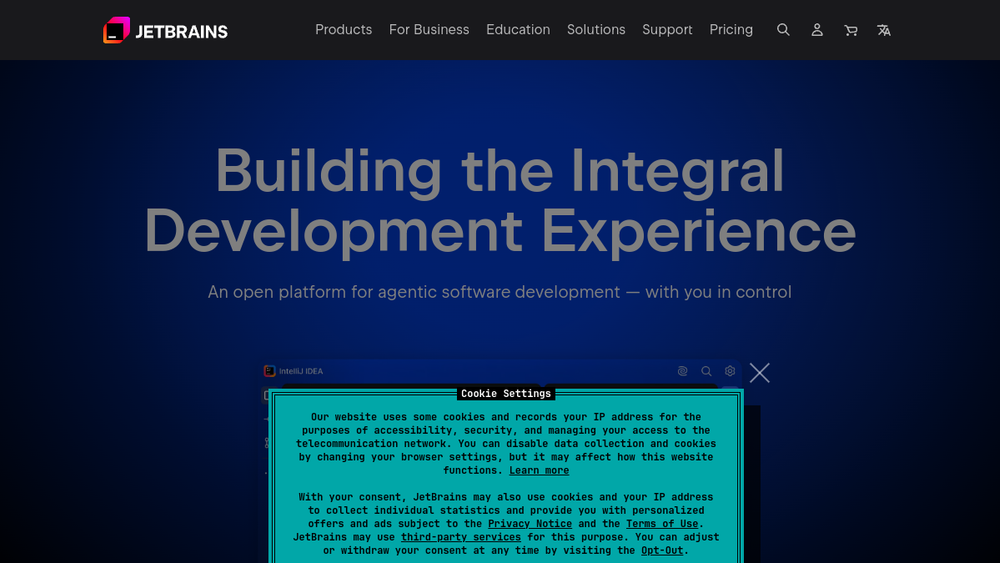 JetBrains website screenshot JetBrains website screenshot