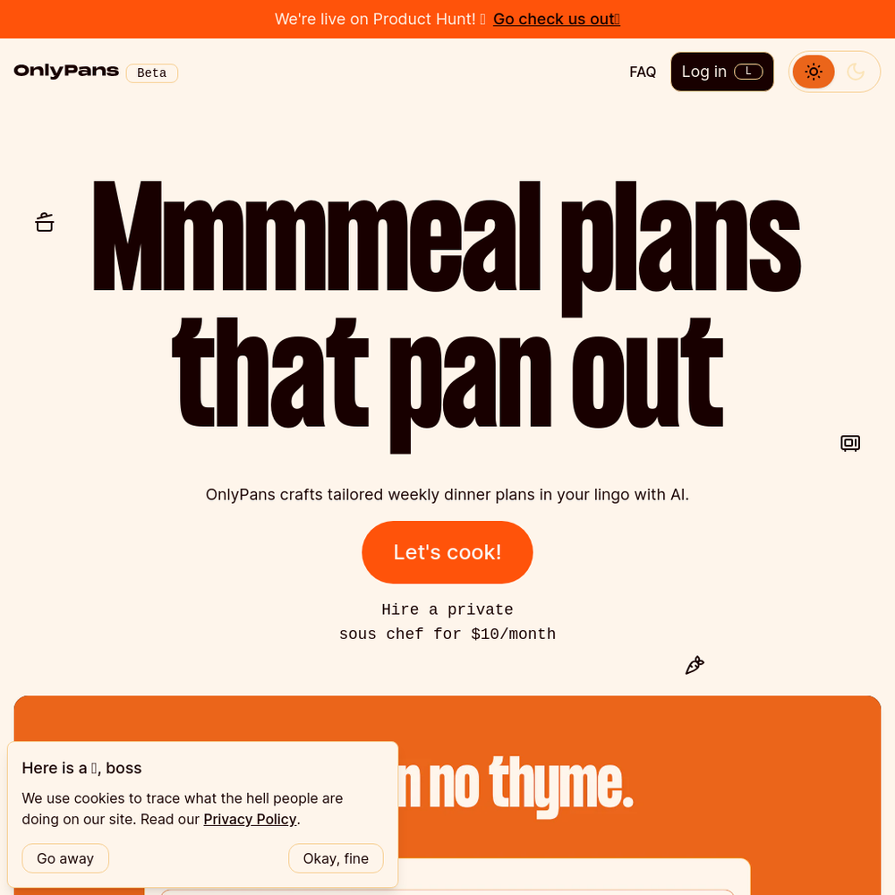 OnlyPans website screenshot OnlyPans website screenshot
