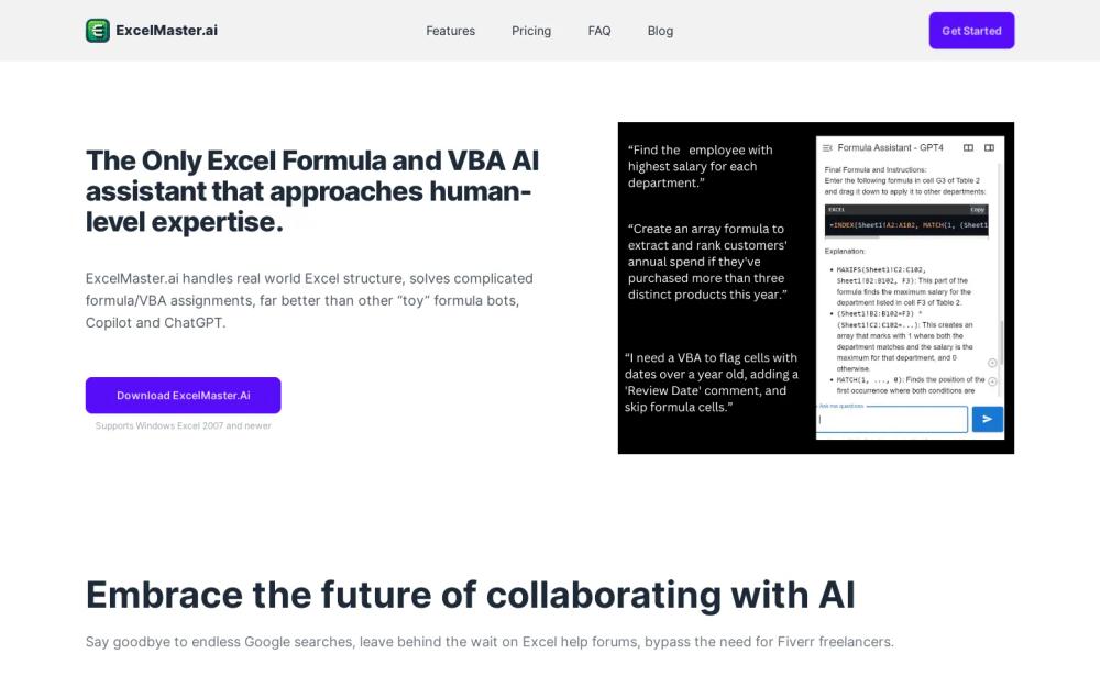 Excel Master website screenshot Excel Master website screenshot