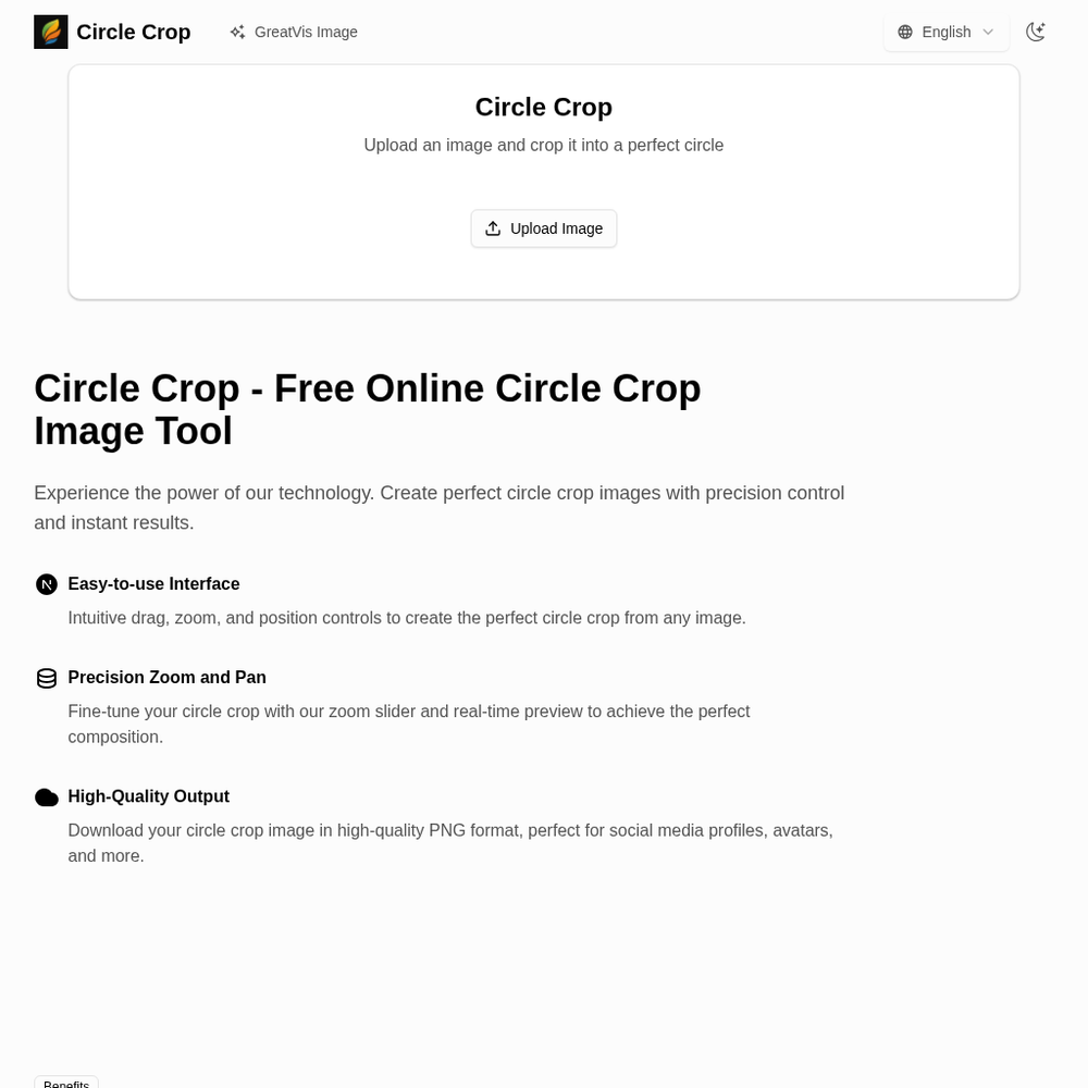 Circle Crop website screenshot Circle Crop website screenshot