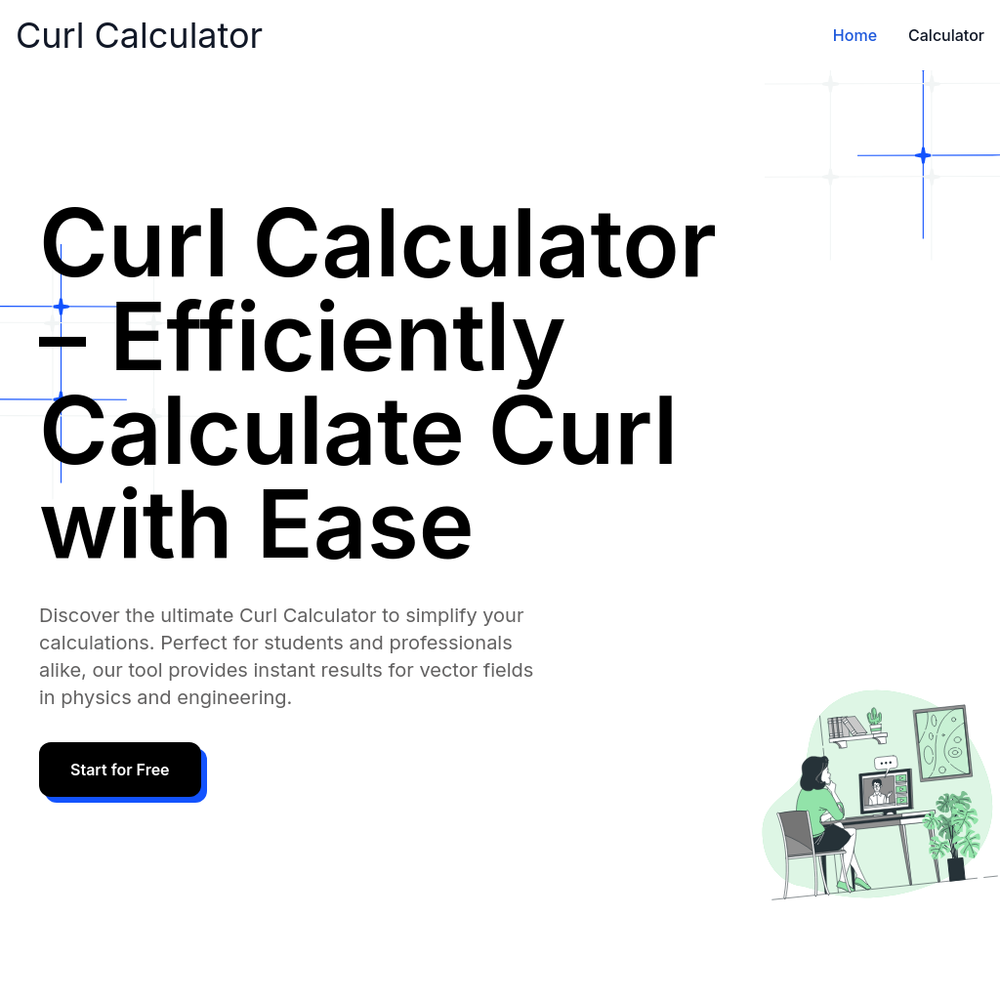 Curl Calculator website screenshot Curl Calculator website screenshot