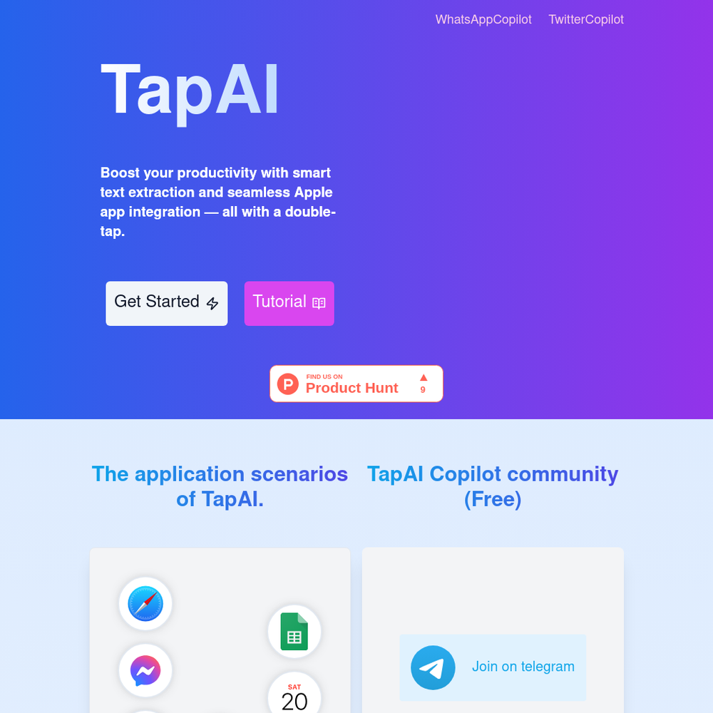 TapAI website screenshot TapAI website screenshot