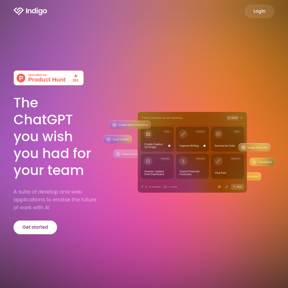 Indigo AI website screenshot Indigo AI website screenshot
