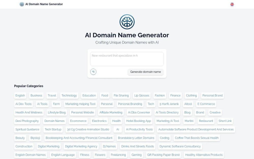 AI Domain GPT website screenshot AI Domain GPT website screenshot