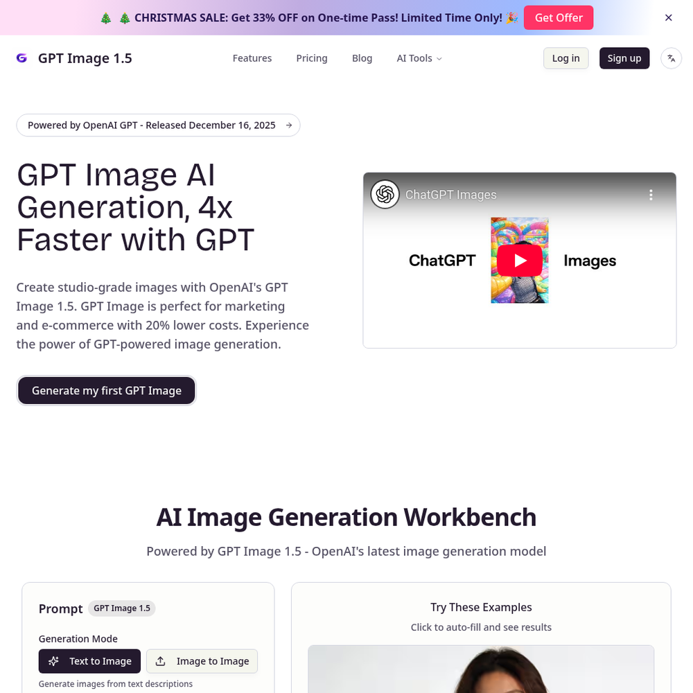 GPT Image 1.5 website screenshot GPT Image 1.5 website screenshot