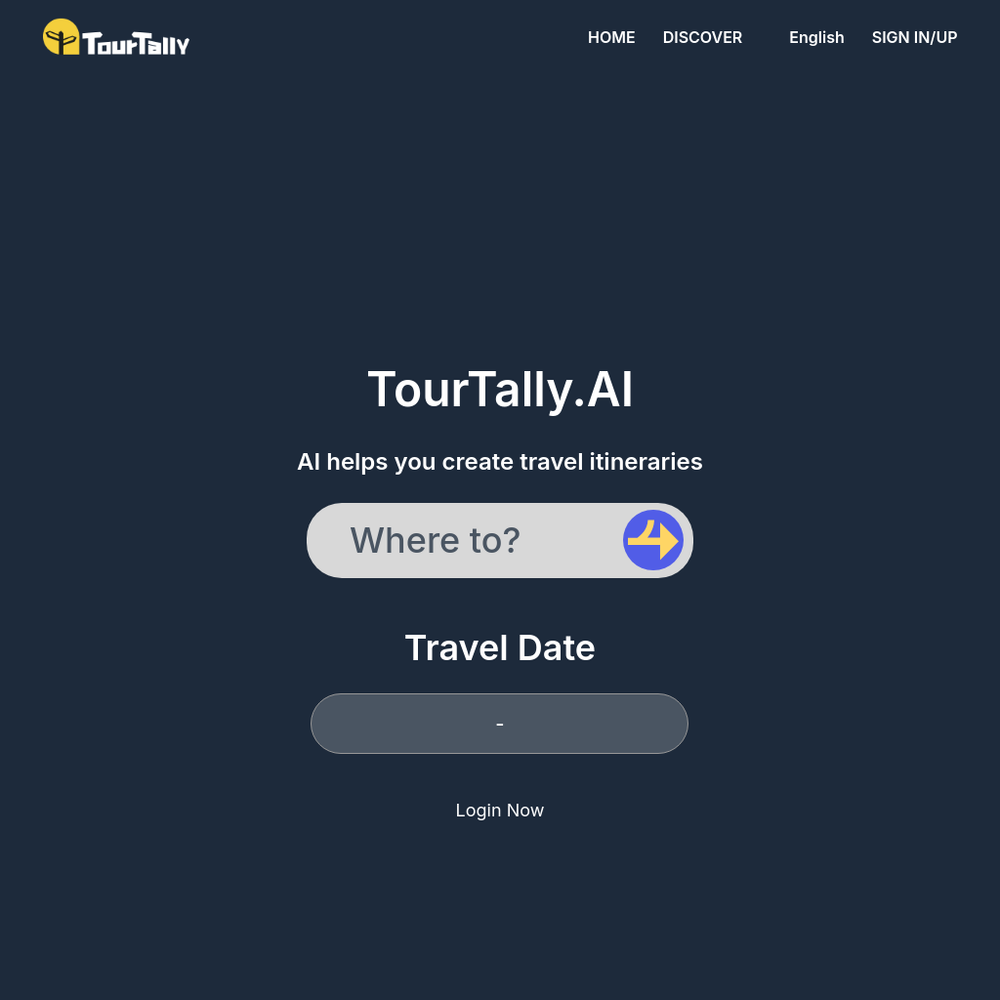 Itinerary website screenshot Itinerary website screenshot