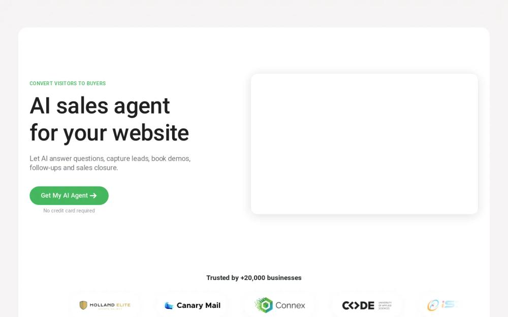 Chatsimple AI Sales Chatbot website screenshot Chatsimple AI Sales Chatbot website screenshot