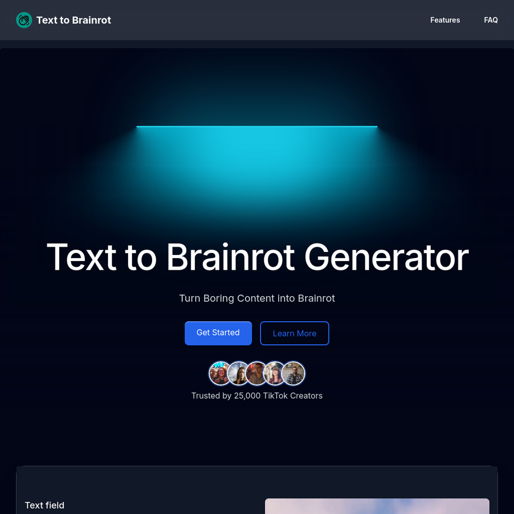 Text to Brainrot website screenshot Text to Brainrot website screenshot