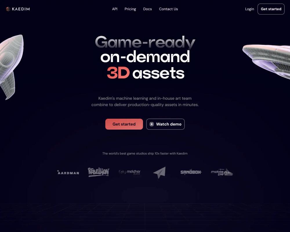 Kaedim website screenshot Kaedim website screenshot