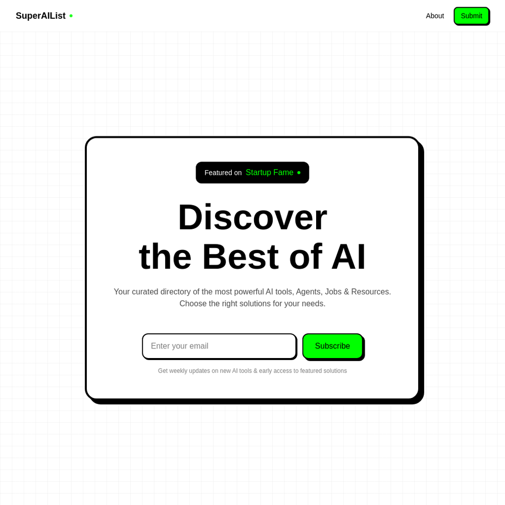 SuperAIList website screenshot SuperAIList website screenshot