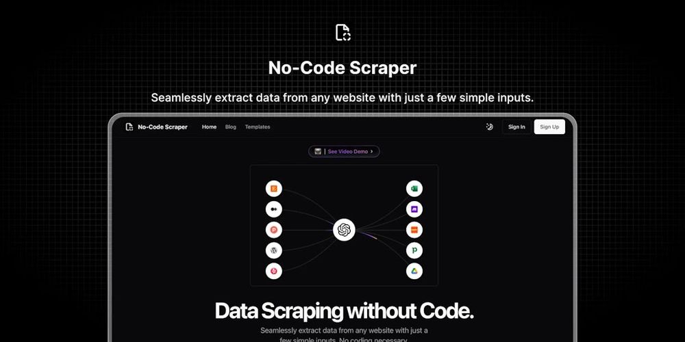 No-Code Scraper website screenshot No-Code Scraper website screenshot