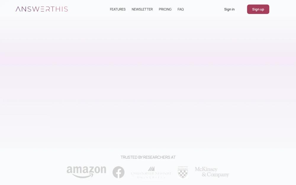 AnswerThis website screenshot AnswerThis website screenshot