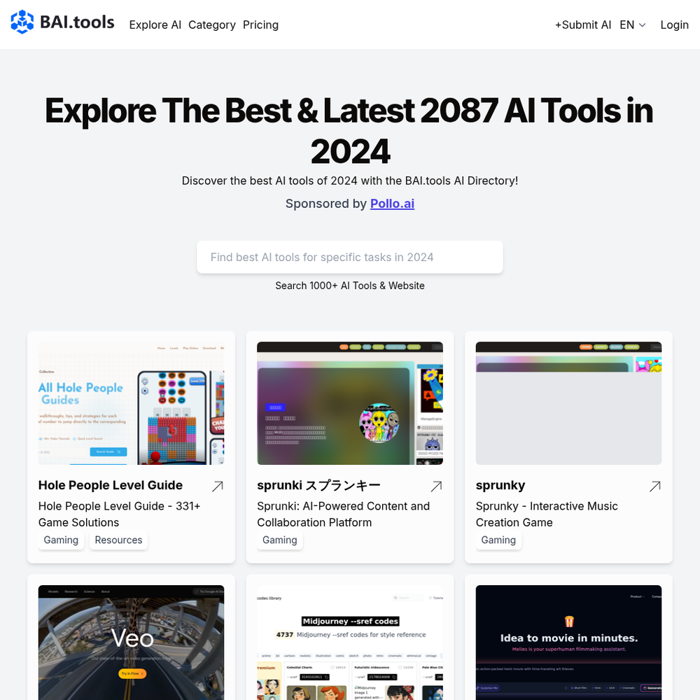 BAI.tools website screenshot BAI.tools website screenshot