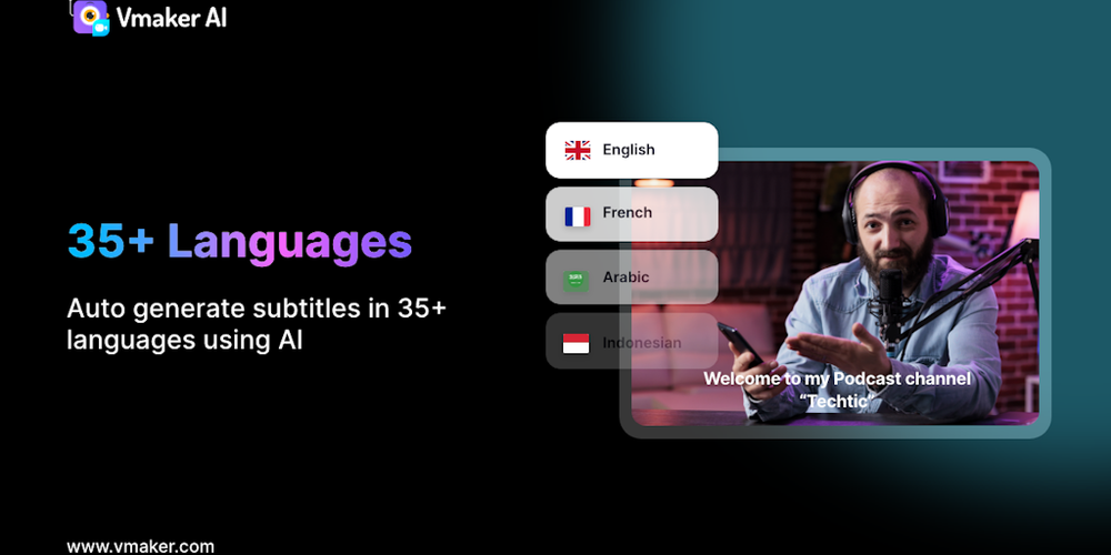 AI Subtitle Generator by Vmaker AI website screenshot AI Subtitle Generator by Vmaker AI website screenshot