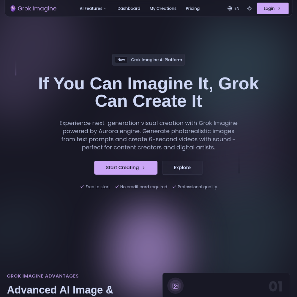 Grok Imagine website screenshot Grok Imagine website screenshot