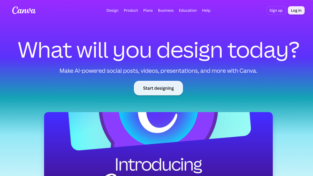 Canva website screenshot Canva website screenshot