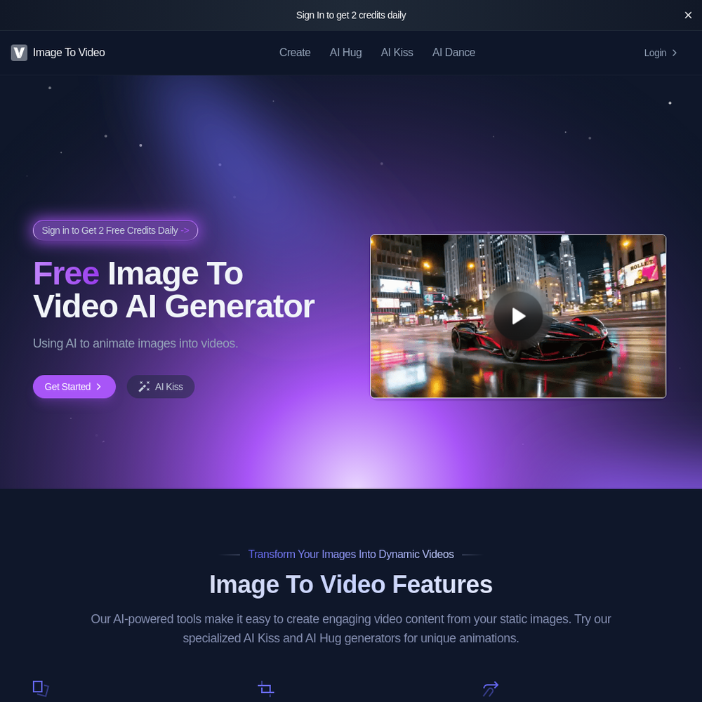 Image To Video website screenshot Image To Video website screenshot