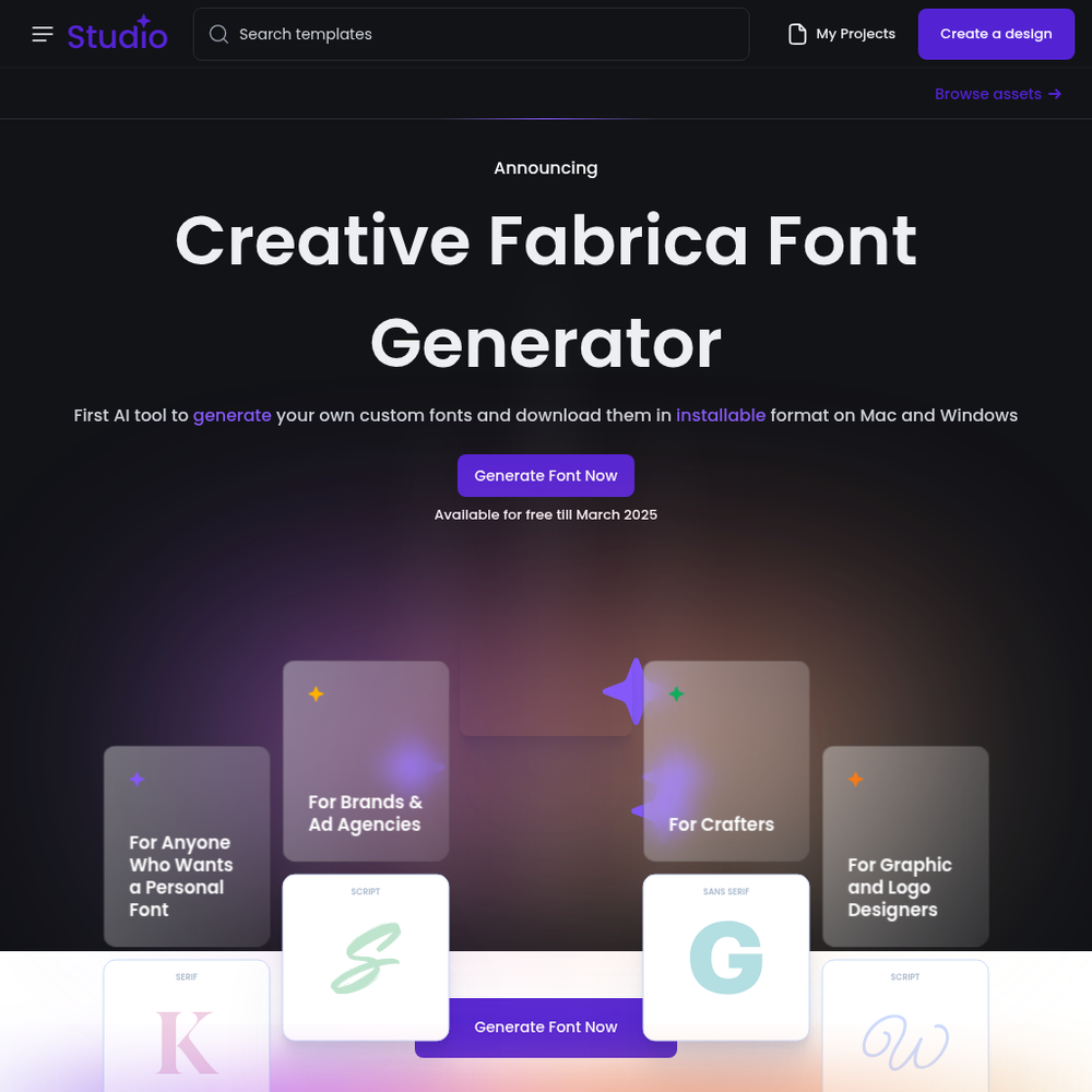 Font Generator website screenshot Font Generator website screenshot