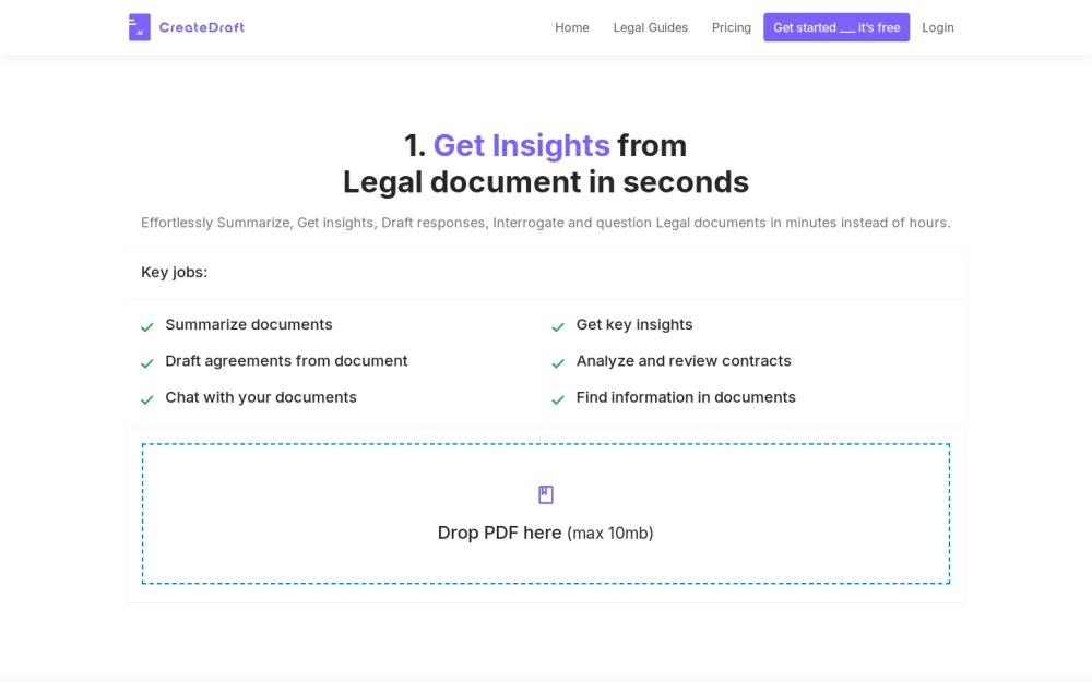 CreateDraft website screenshot CreateDraft website screenshot