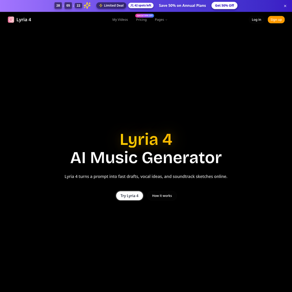Lyria 4 Pro website screenshot Lyria 4 Pro website screenshot