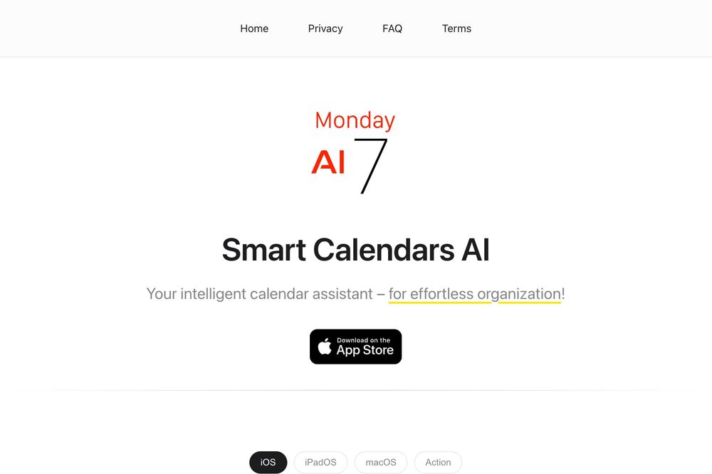 Smart Calendars AI website screenshot Smart Calendars AI website screenshot
