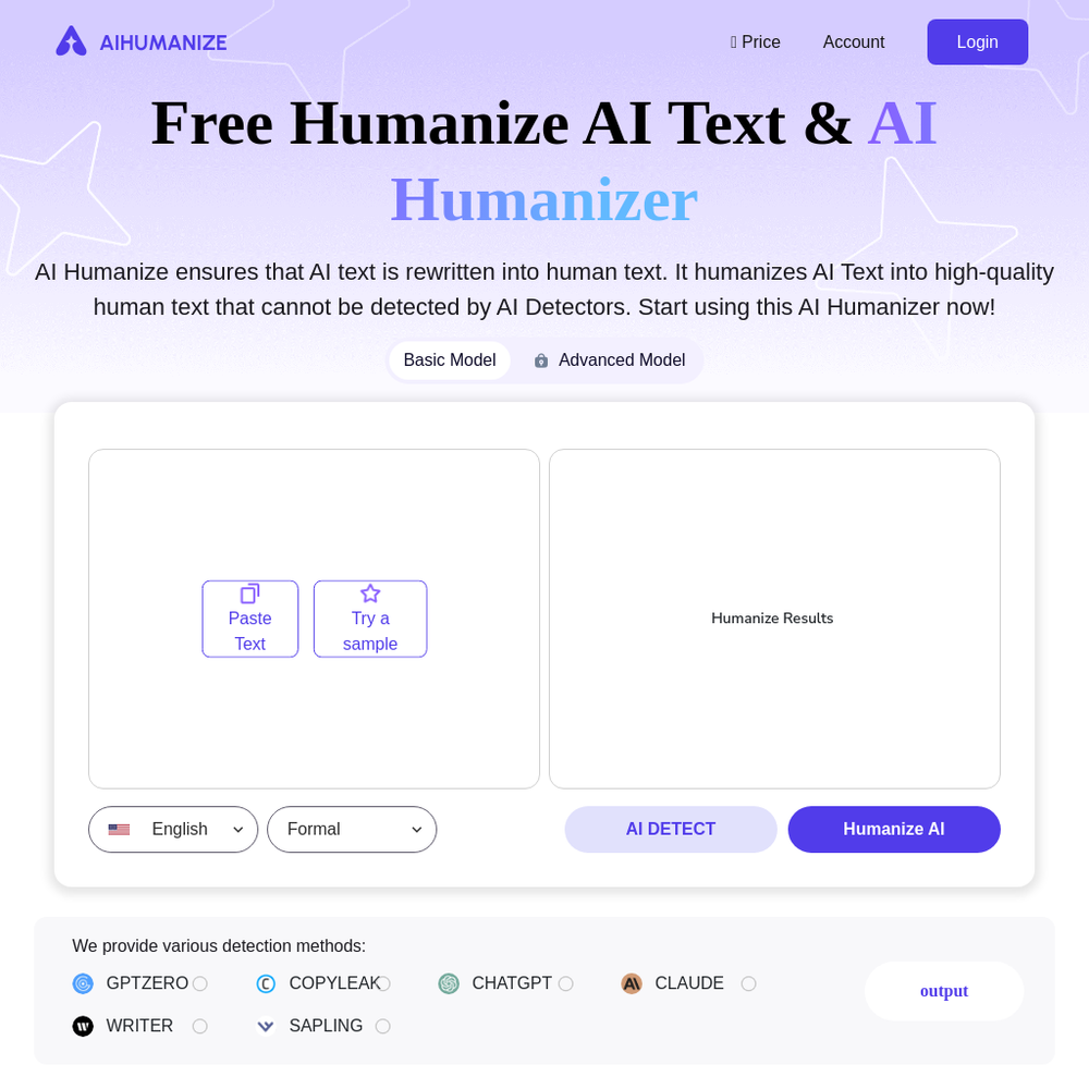 Humanize website screenshot Humanize website screenshot