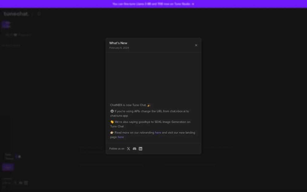 Tune Chat website screenshot Tune Chat website screenshot