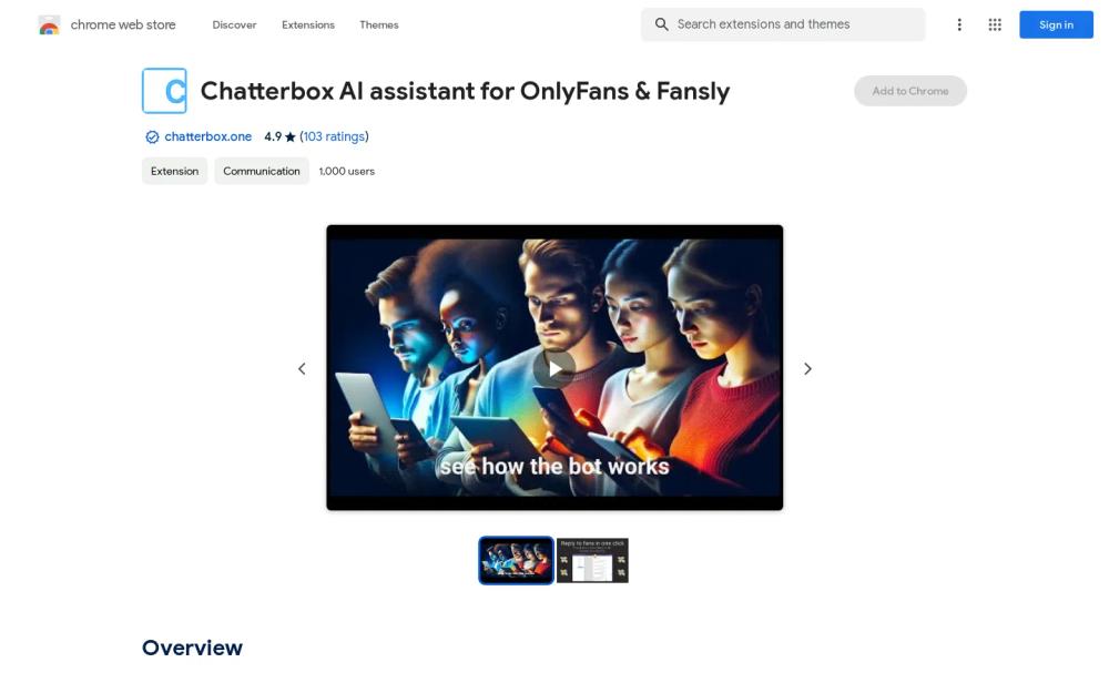Chatterbox One website screenshot Chatterbox One website screenshot