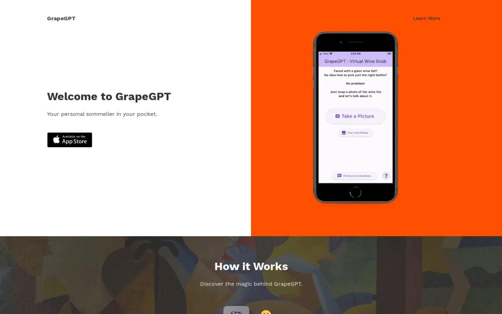 GrapeGPT website screenshot GrapeGPT website screenshot