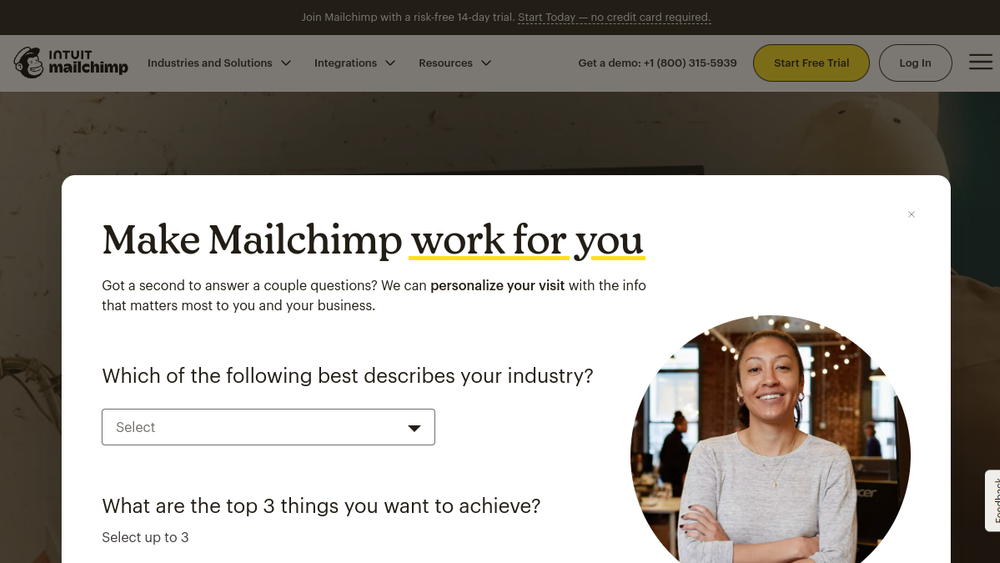 Mailchimp website screenshot Mailchimp website screenshot