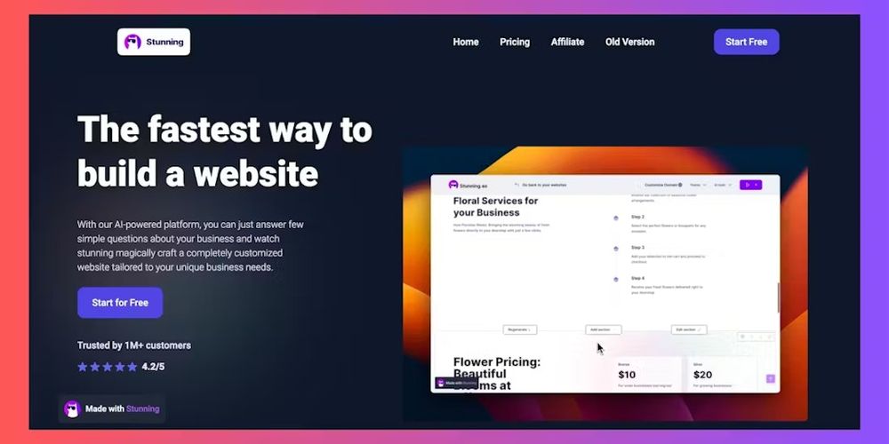 Stunning.so website screenshot Stunning.so website screenshot