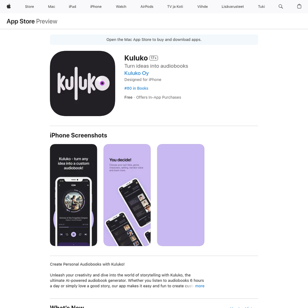 Kuluko website screenshot Kuluko website screenshot
