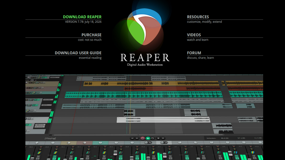 REAPER website screenshot REAPER website screenshot
