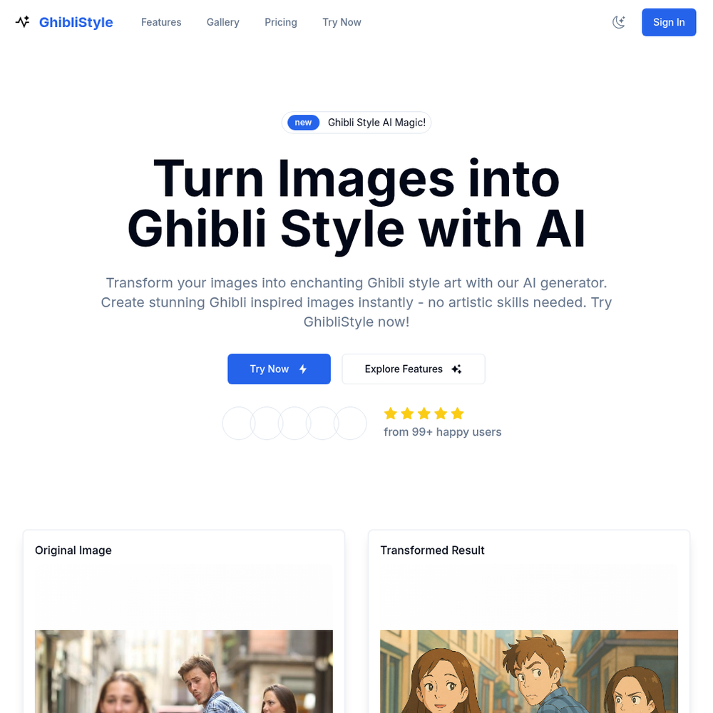 GhibliStyle website screenshot GhibliStyle website screenshot
