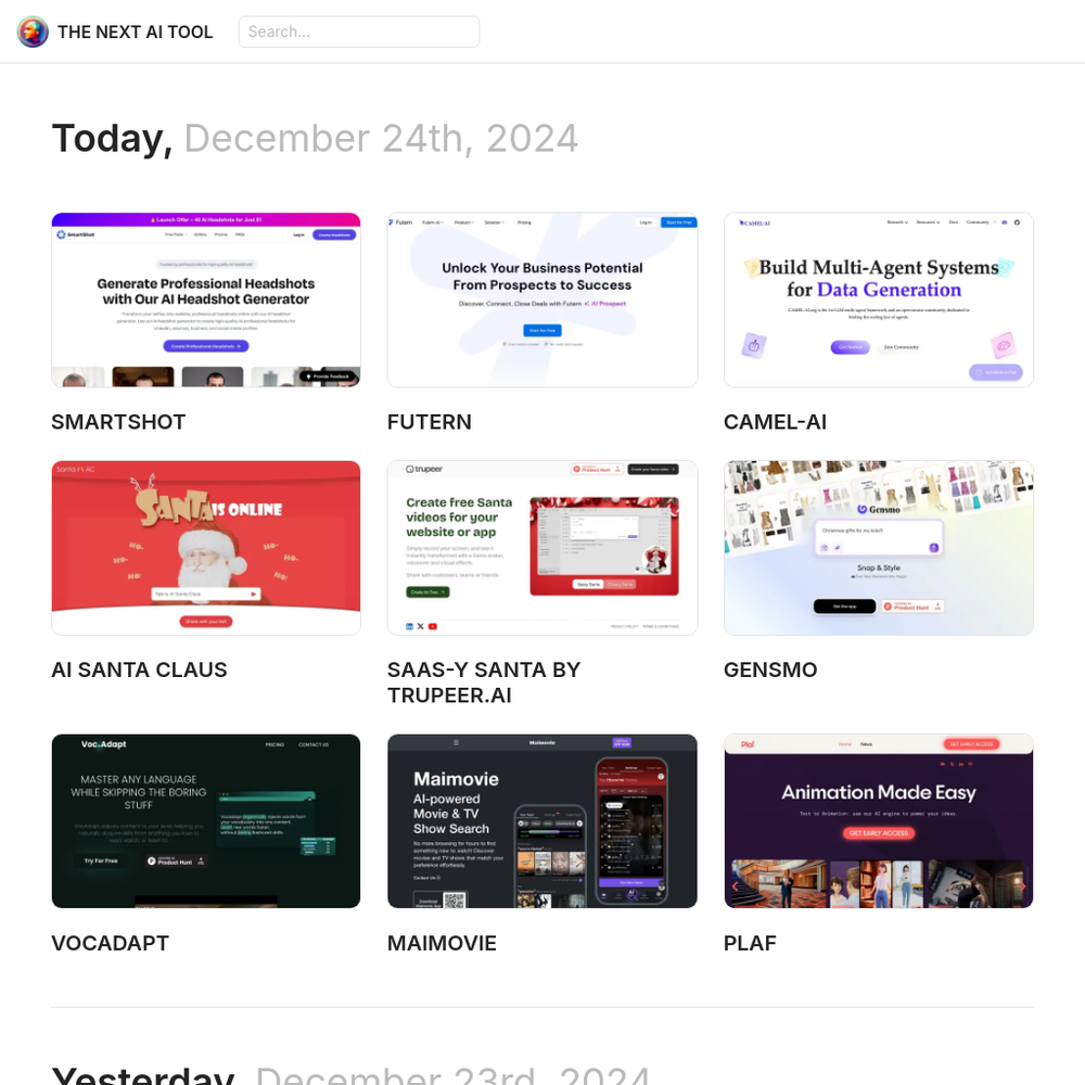 The Next AI Tool website screenshot The Next AI Tool website screenshot