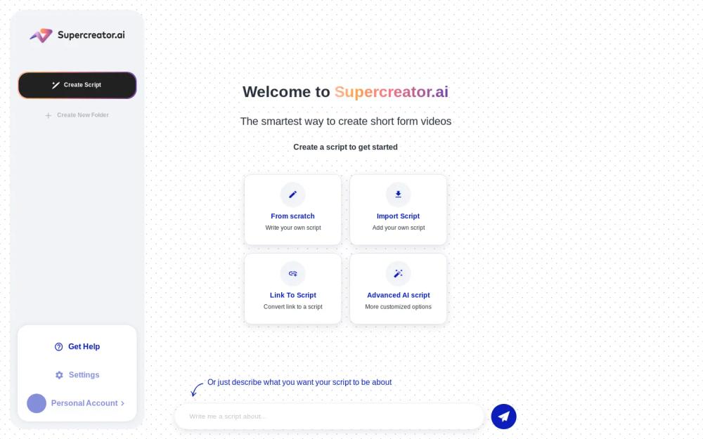 Supercreator AI website screenshot Supercreator AI website screenshot