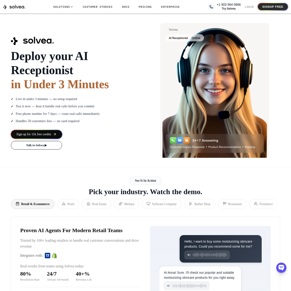 <Solvea> website screenshot <Solvea> website screenshot