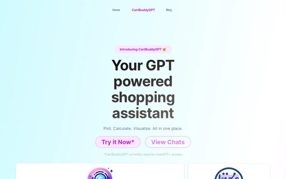 CartBuddyGPT website screenshot CartBuddyGPT website screenshot