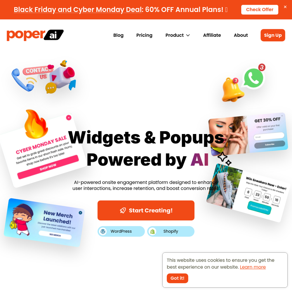 Poper AI website screenshot Poper AI website screenshot