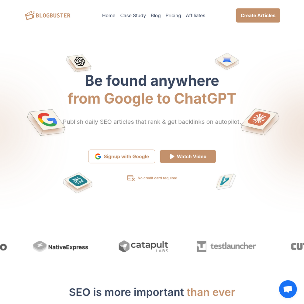 Blogbuster AI website screenshot Blogbuster AI website screenshot