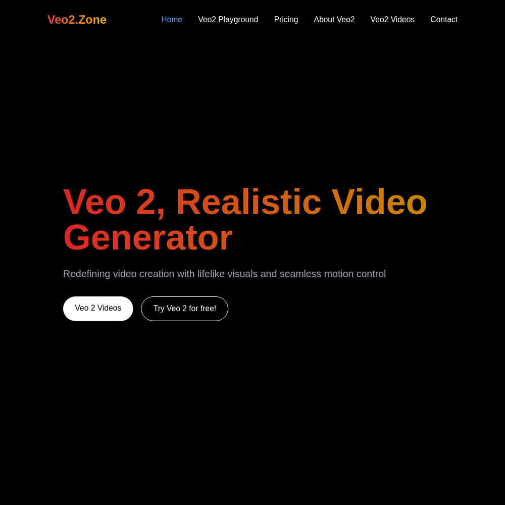 VEO 2 website screenshot VEO 2 website screenshot