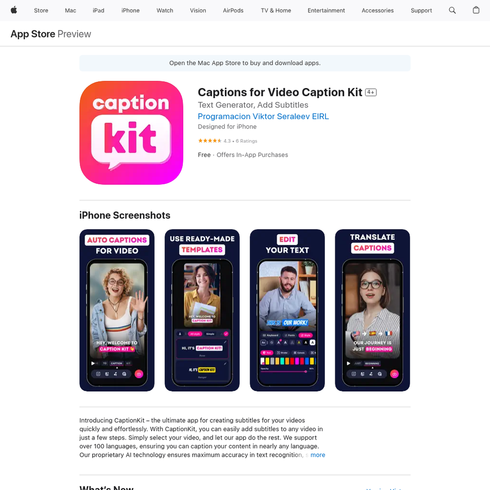 CaptionKit website screenshot CaptionKit website screenshot