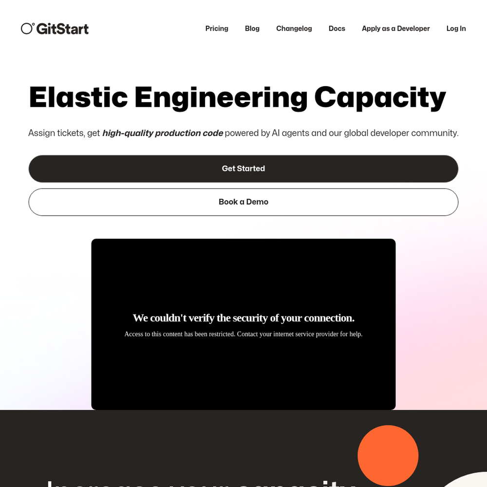 ◯˚GitStart website screenshot ◯˚GitStart website screenshot