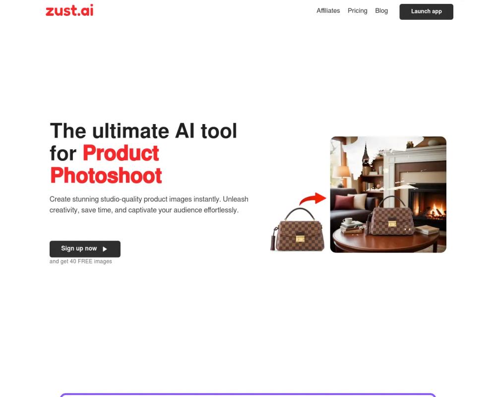 Zust AI website screenshot Zust AI website screenshot