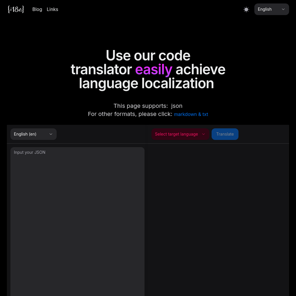 I18n Code website screenshot I18n Code website screenshot
