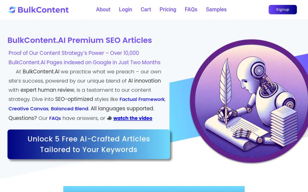 BulkContent website screenshot BulkContent website screenshot