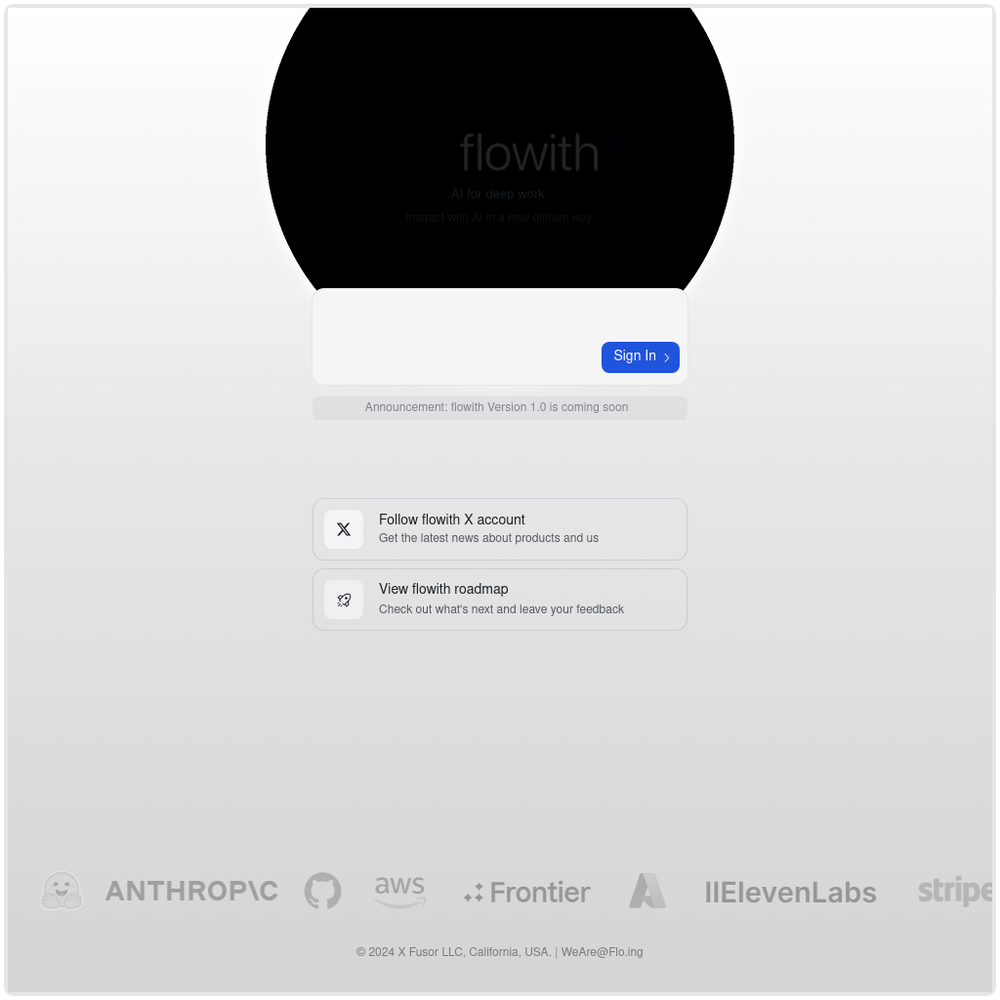 Flowith website screenshot Flowith website screenshot