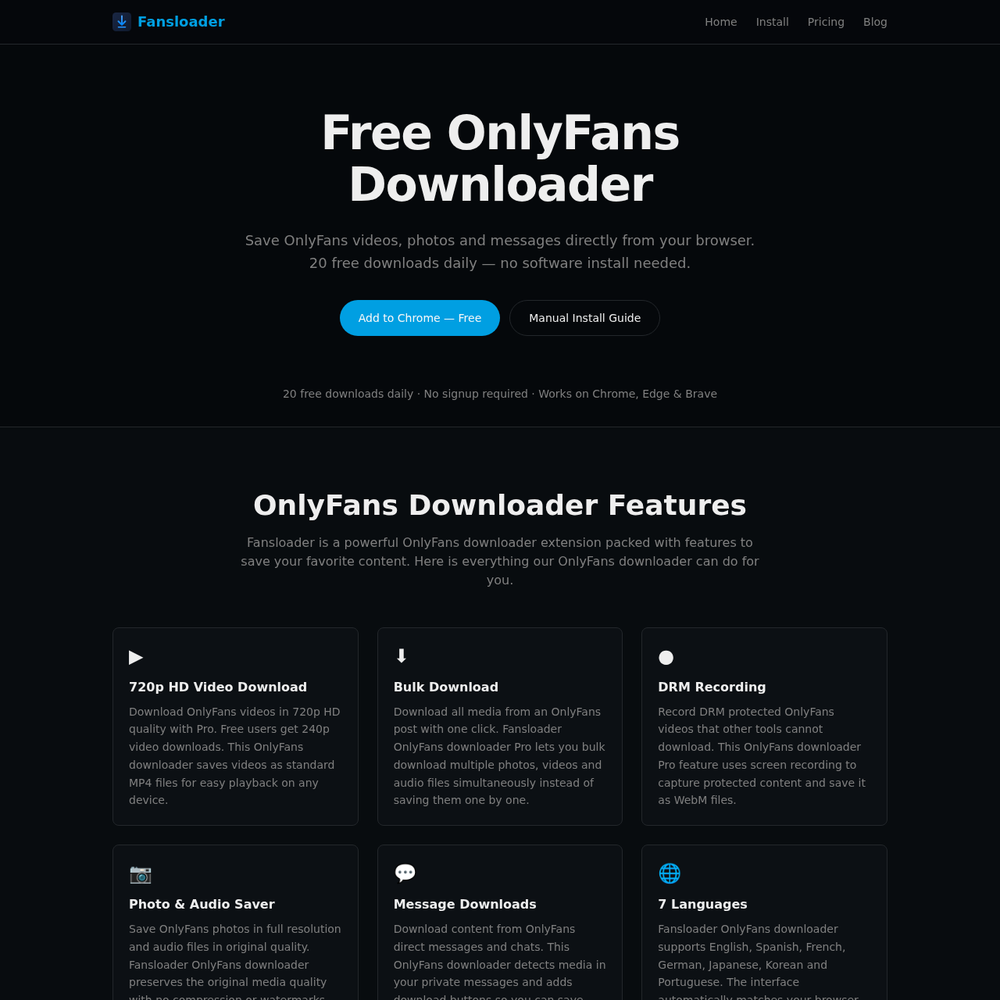 OnlyFans Downloader website screenshot OnlyFans Downloader website screenshot