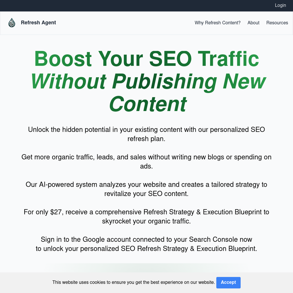 Refresh Agent website screenshot Refresh Agent website screenshot